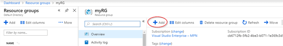 In the Azure Portal, add a new resource
