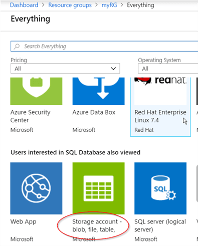 Select the storage account in Azure