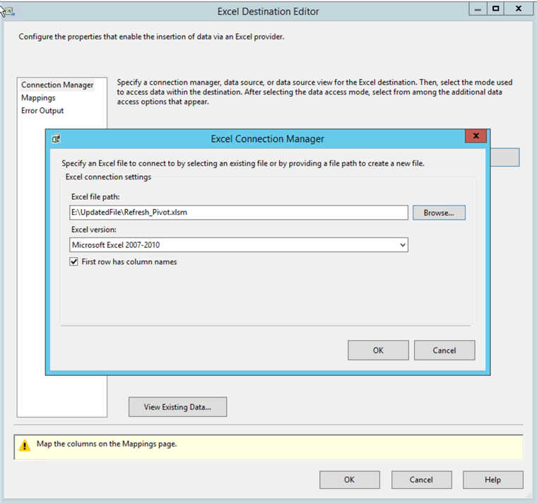 SSIS Specify Excel File Path