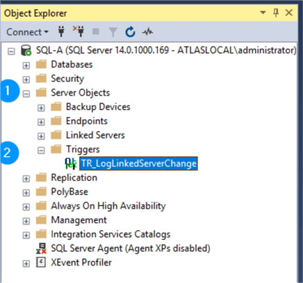 These are the steps to find server scoped triggers in SSMS.