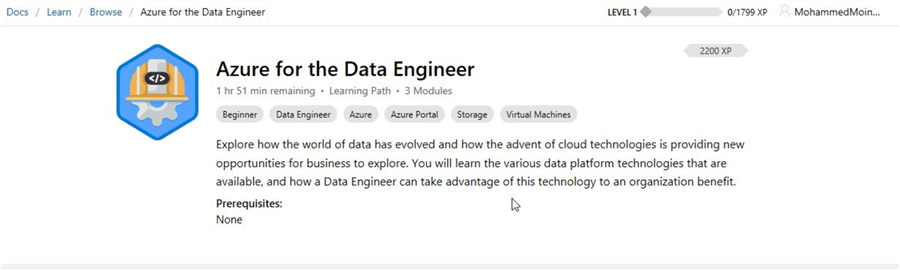 microsoft learn azure for the data engineer