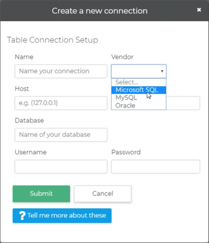 Create a new database connection in Unison