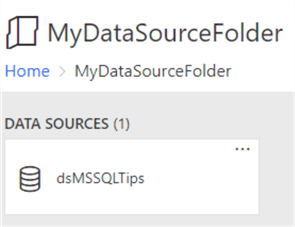 The contents of the folder from the root contains a data source object.