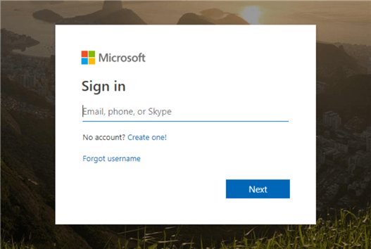 Microsoft Sign Up
