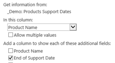 SQL Version:End of Support Date - Lookup column and additional fields