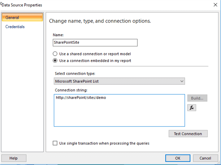SSRS Report - SharePoint Data Source