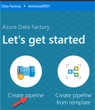 Click here to create pipeline in ADF