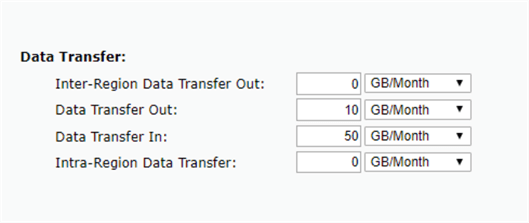 AWS RDS - SQL Server Data In and Out volume settings