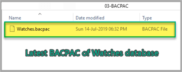 Latest BACPAC of Watches database