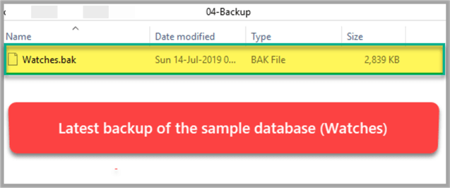 Latest backup of the sample database.