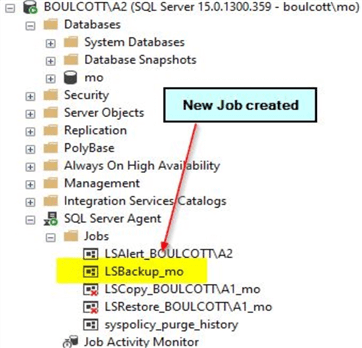 sql agent jobs for log shipping
