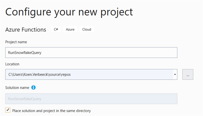 specify project name