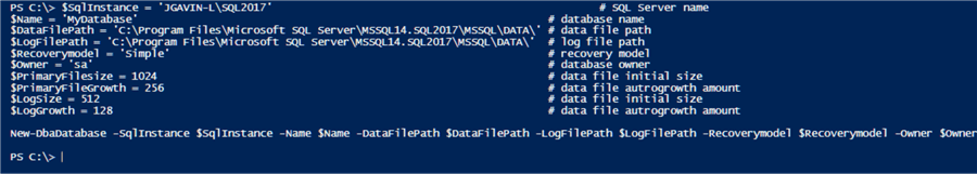 create database with New-DbaDatabase