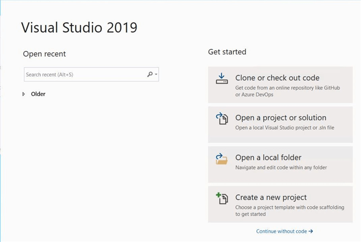 Power Query Source - First launch of Visual Studio 2019.