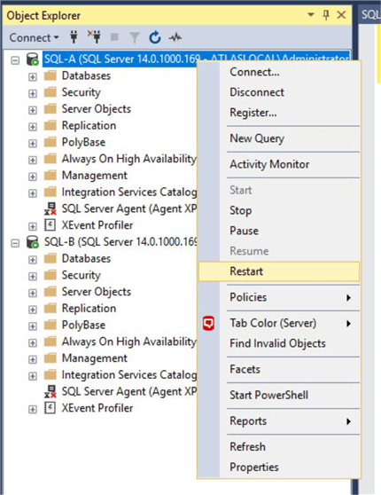 You can start and stop SQL Server and SQL Server Agent from Object Explorer window of SSMS.
