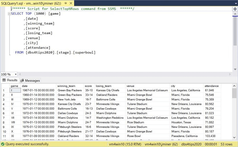 SSIS Catalog - Part 1 - Review target table after execution