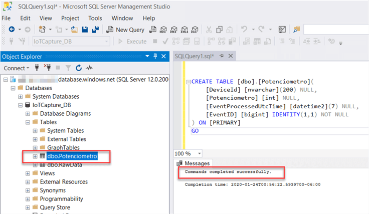 SQL DB table creation