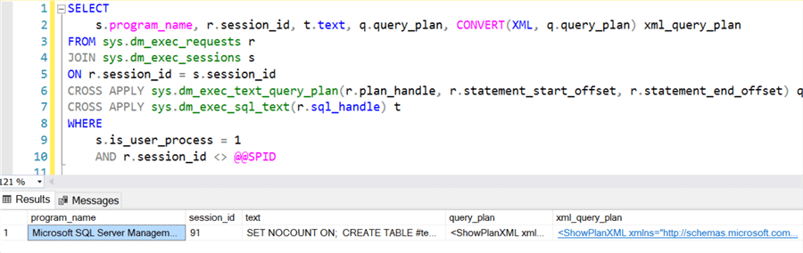 Query using sys.dm_exec_text_query_plan This DMF will return the executing statement query plan