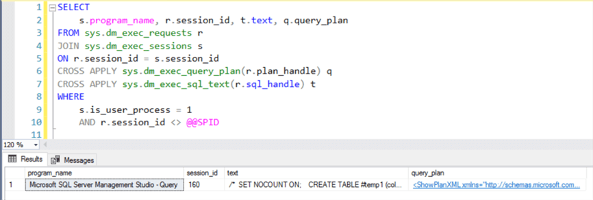 Re-execute sys.dm_exec_query_plan The query plan will be available when all statements in the batch are compiled