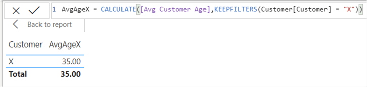 average age x with keepfilters