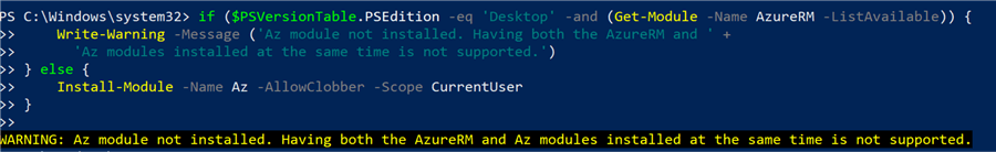 InstallAZModule Script to install Az Module