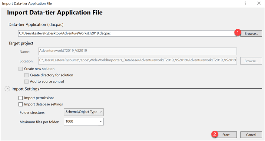 ImportDataTier2 Step 2 to import data tier dacpac.