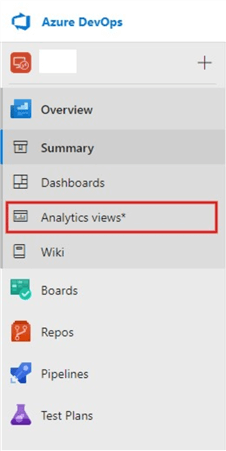 Screenshot Azure DevOps blades showing  Analytics Views