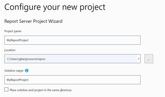 configure new project