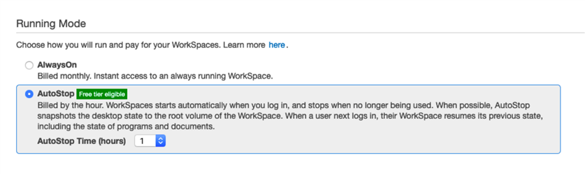 AutoStop or AlwaysOn Configuration for WorkSpaces