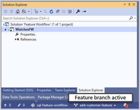 Feature branch active