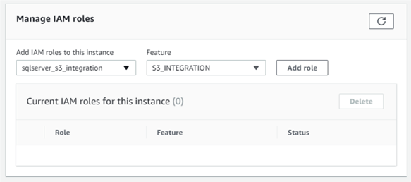 Assigning an IAM role to an RDS instance