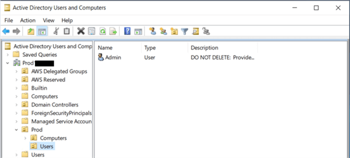 Registering the Active Directory as the Admin user