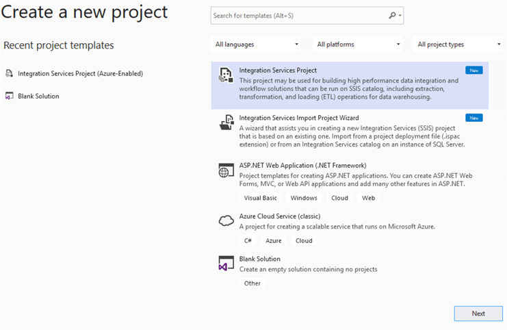 Create a new SSIS package for Azure Blob Upload