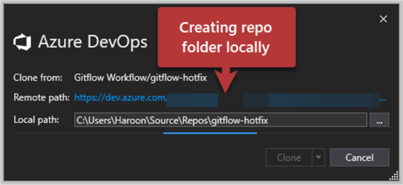Creating repo folder locally