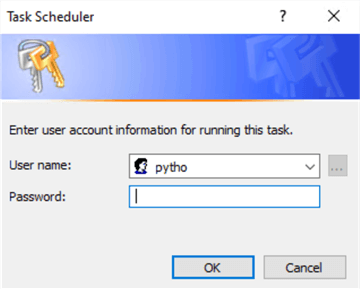 Enter User Account Information for Running this Task
