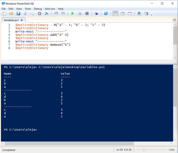 powershell ise and script