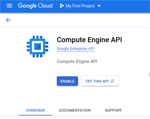 SQL Server with Compute engine-enable API