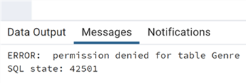 Write permission error message