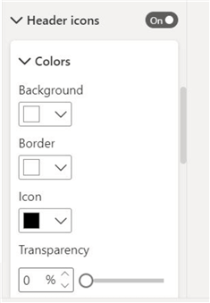Header icons customization options