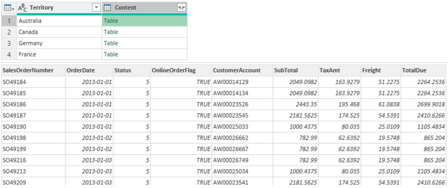 Preview a cell in the table-structured column