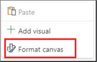 Alternative way to navigate to the format canvas in Power BI new UI