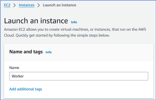 Figure 3 The Name and tags section on the Launch an instance page