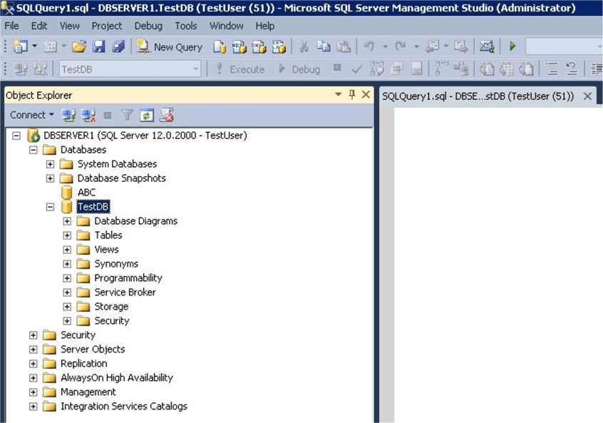 object explorer in SQL Server Management Studio