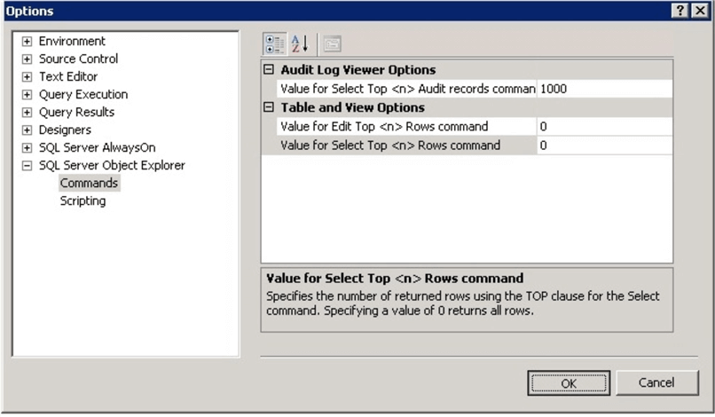 audit log viewer options in SQL Server Management Studio