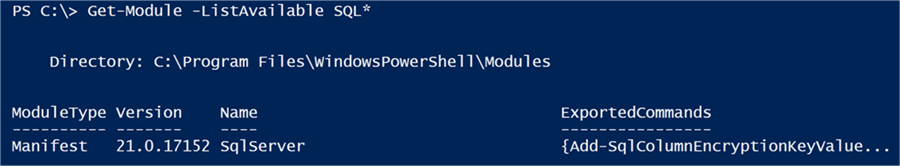 Showing the SqlServer module is now available - Description: The best location to store the SqlServer module is in the C:\Program Files\WindowsPowerShell\Modules\ directory.