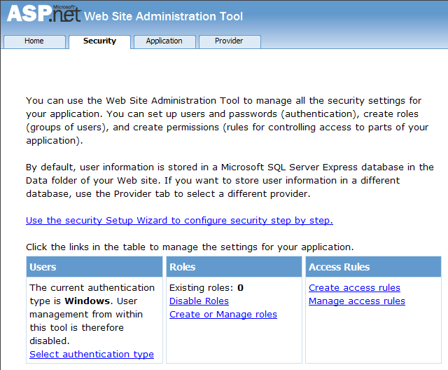 web site administration tool