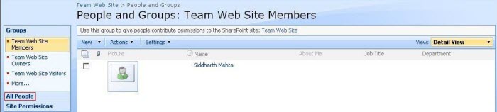 web site members