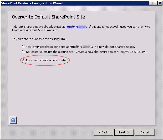 overwrite default sharepoint site