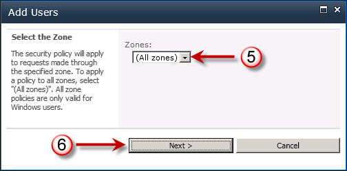 Select User Policy Zone