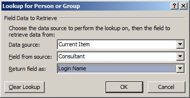 Selecting user profile record by consultant lookup